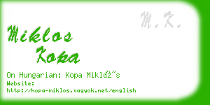 miklos kopa business card